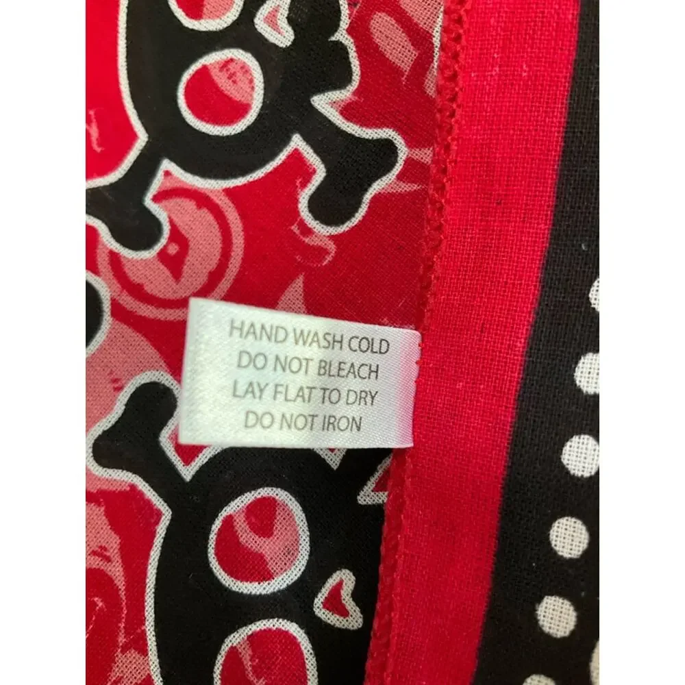 Disney Mickey Pirate Bandana Scarf Skull Red NEW
